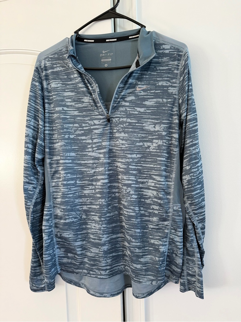 Nike Women's Heathered Slate Blue Dri-FIT Quarter-Zip Long Sleeve